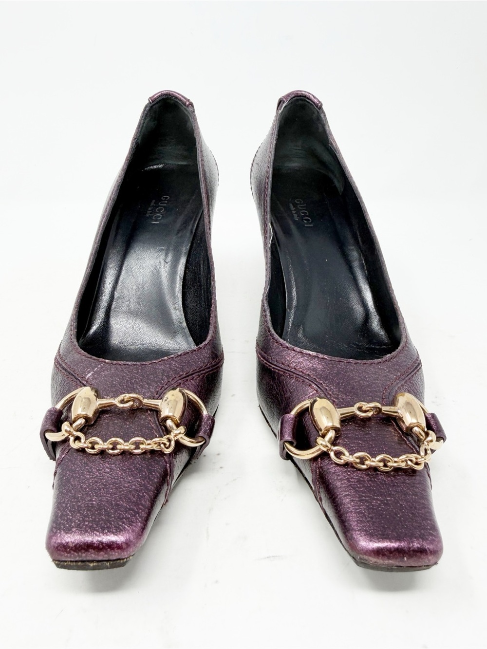Gucci Horsebit Metallic Purple Heels Womens Size EU 36.5 - Picture 3 of 12